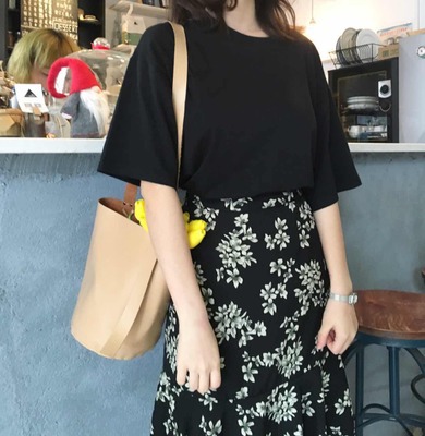 Loose macaron solid color T-shirt