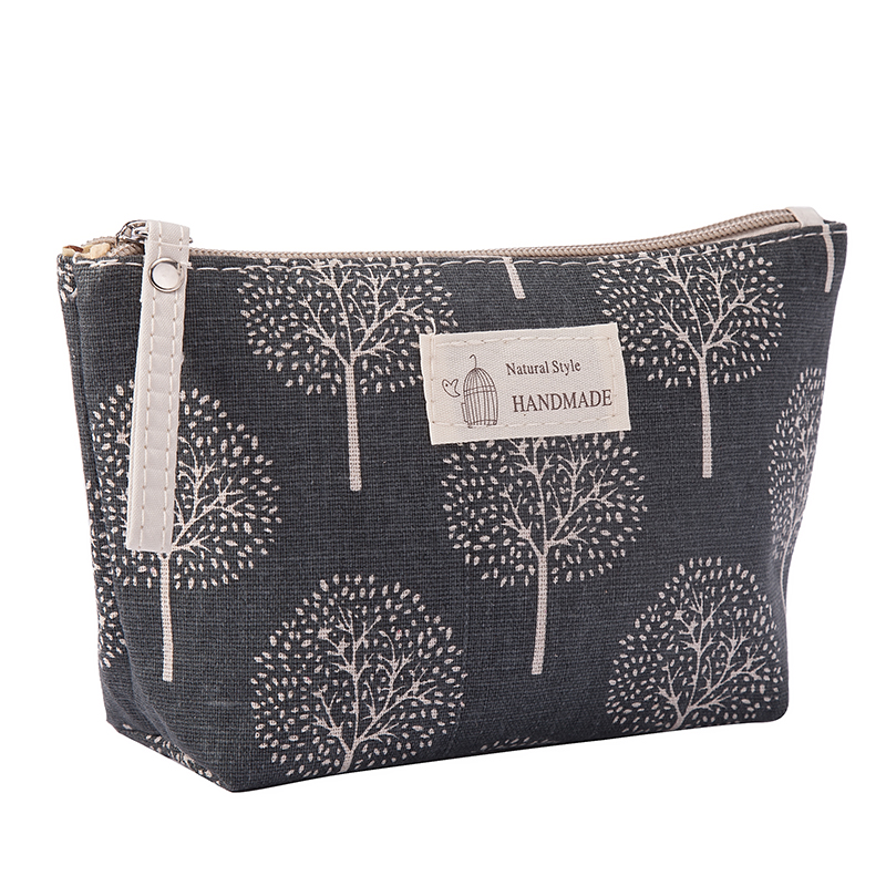 Dot fabric cosmetic bag