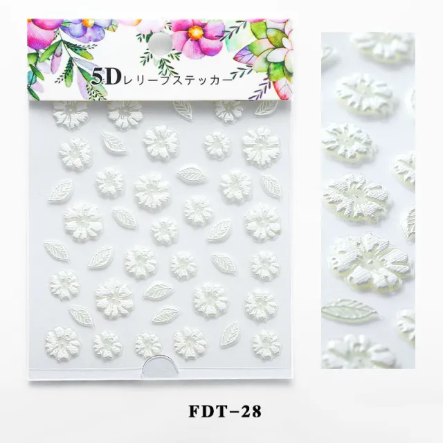 Flower series relief nail stickers Fdt28 - Shop at LoveMi