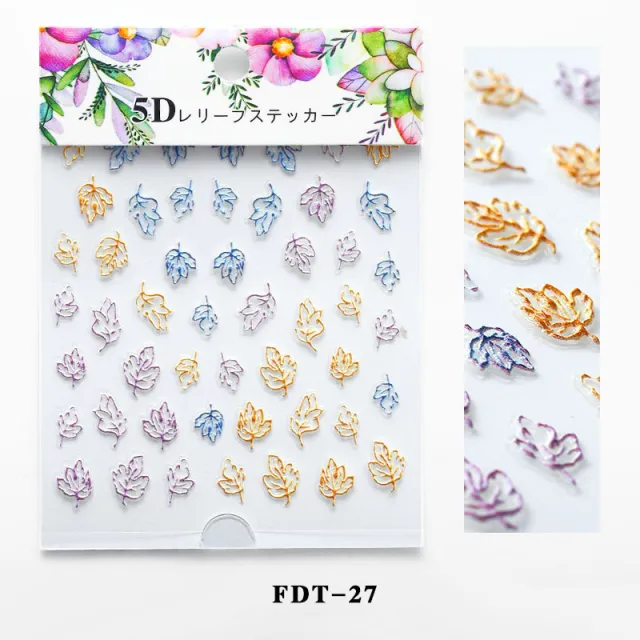 Flower series relief nail stickers Fdt27 - Shop at LoveMi