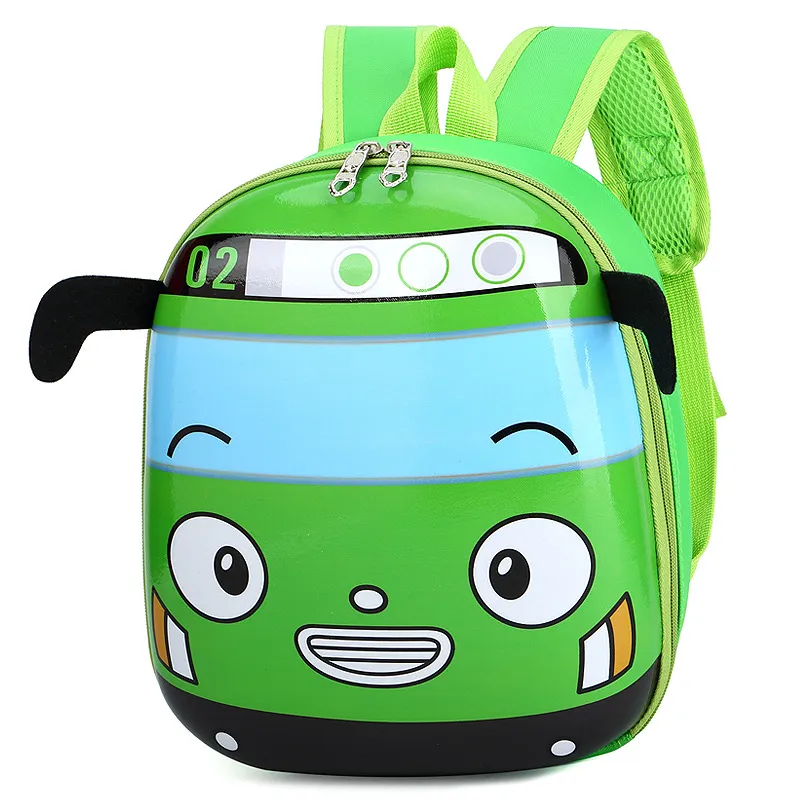 Cartoon cute car School bag - Green