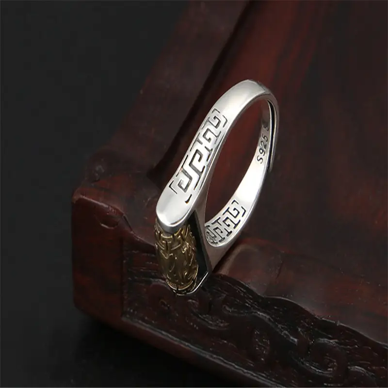 Six words of truth barrel bead turn ring