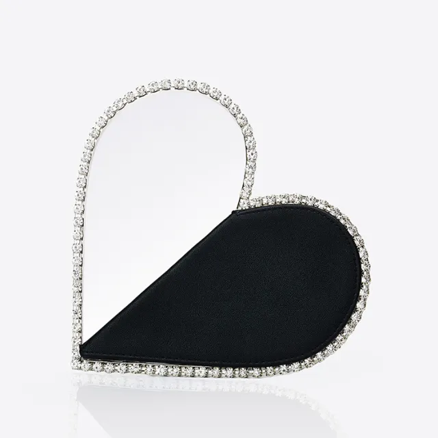 Love rhinestone evening bag handbag Black - Shop at LoveMi
