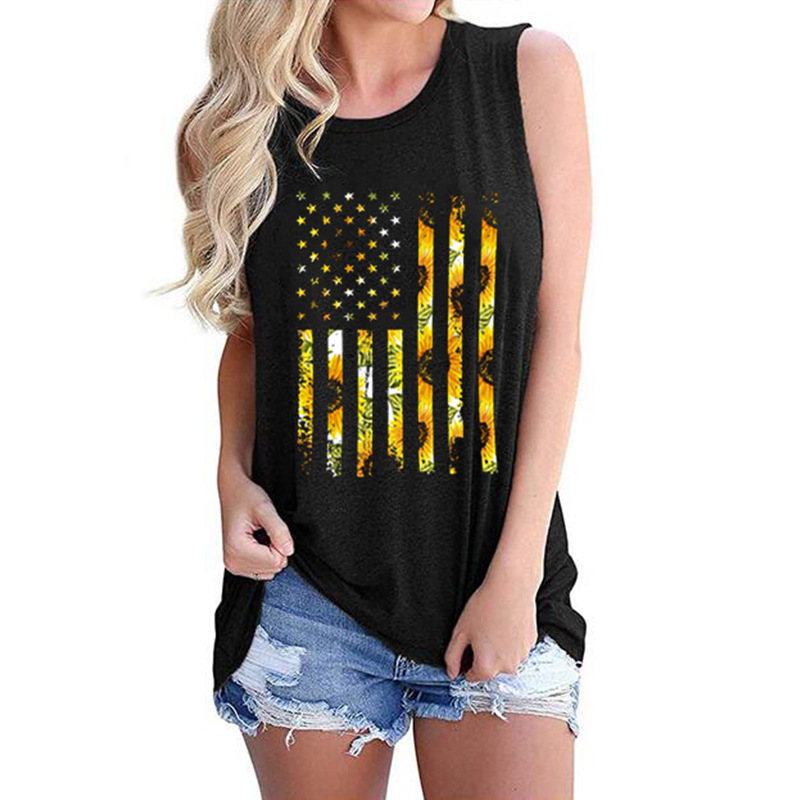 Sunflower Printed  sleeveless T-shirt