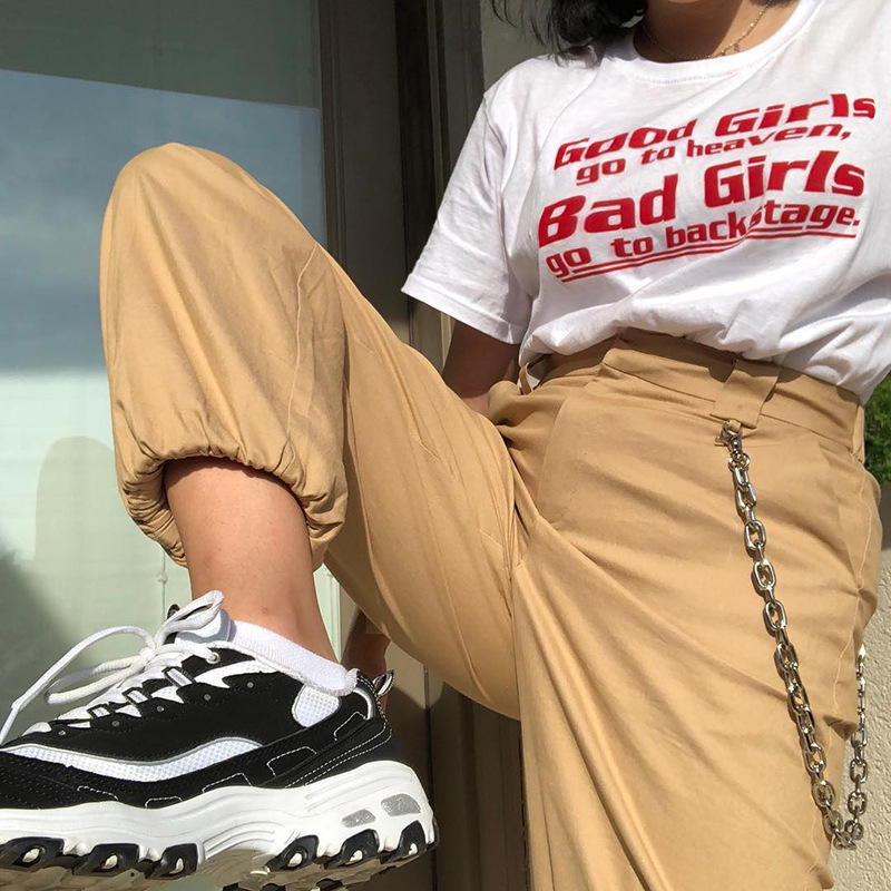 Letter printed relaxed casual T-shirt