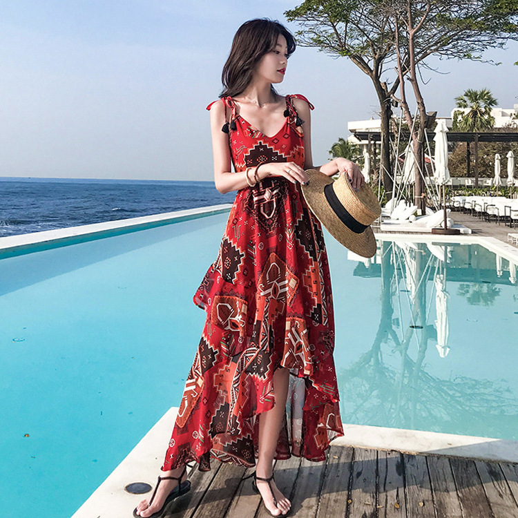 Seaside holiday suspender dress