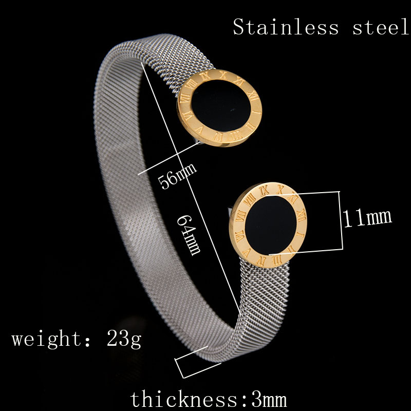 Titanium Steel Roman Numeral Strand Bracelet