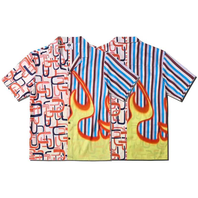 Striped colorblock short sleeve shirt