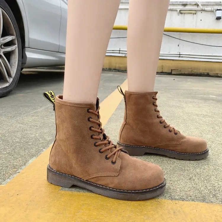 British mid top lace up women's short boots