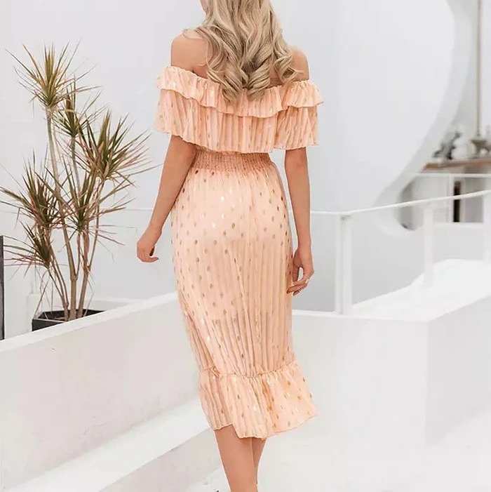 Women's Ruffle Polka Dot Dress