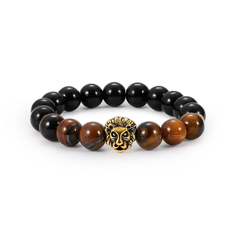 Lion head beaded bead bracelet