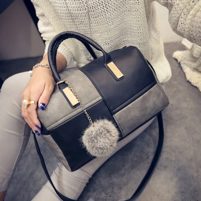 Stitching Ladies Handbag Black - Shop at LoveMi