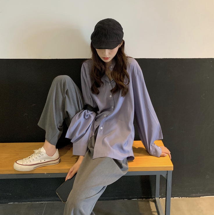 Long pants with broad legs