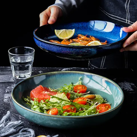 Ceramic Deep Plate Round Dinner Soup