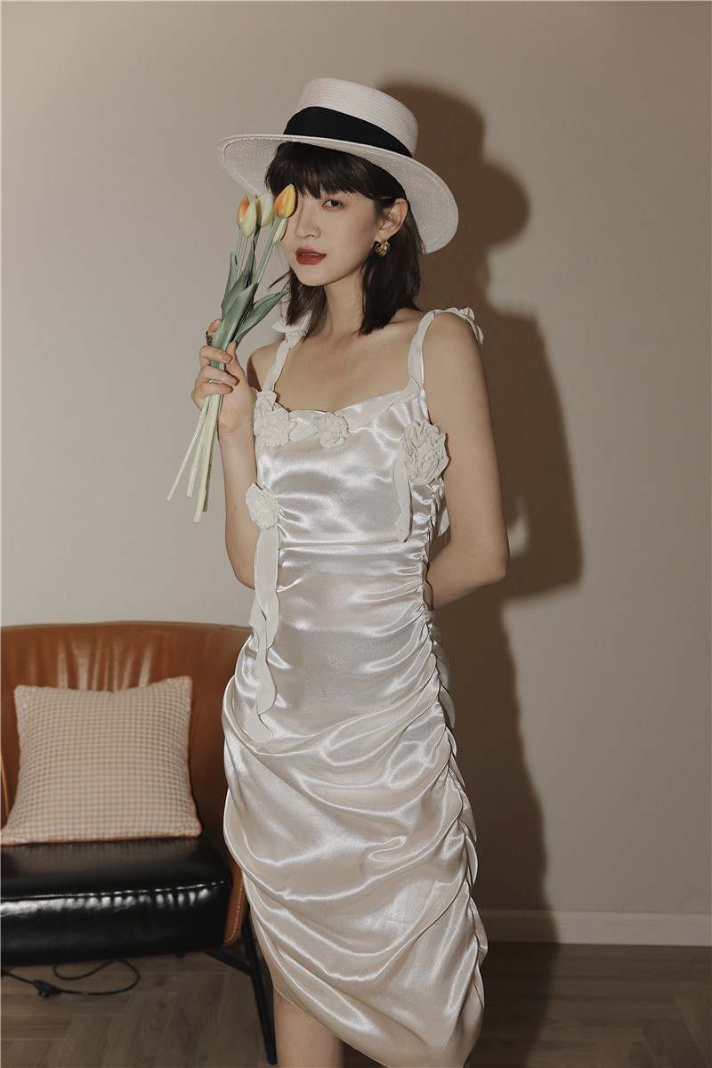 Champagne Rose suspender dress