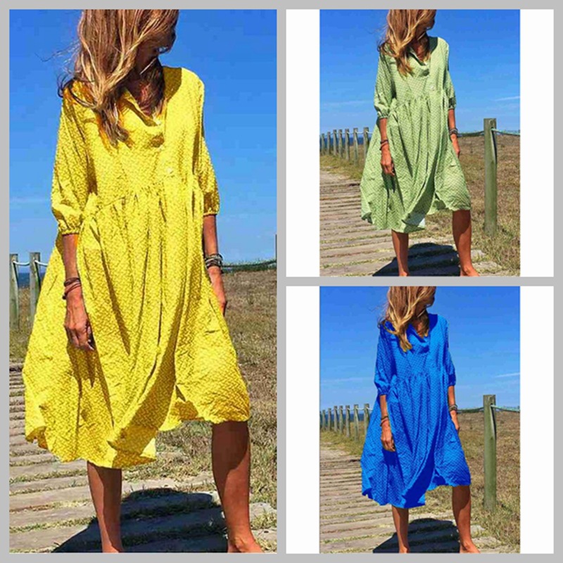 Long sleeve V-neck dress