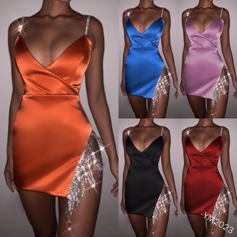 Dress with fringe and suspenders