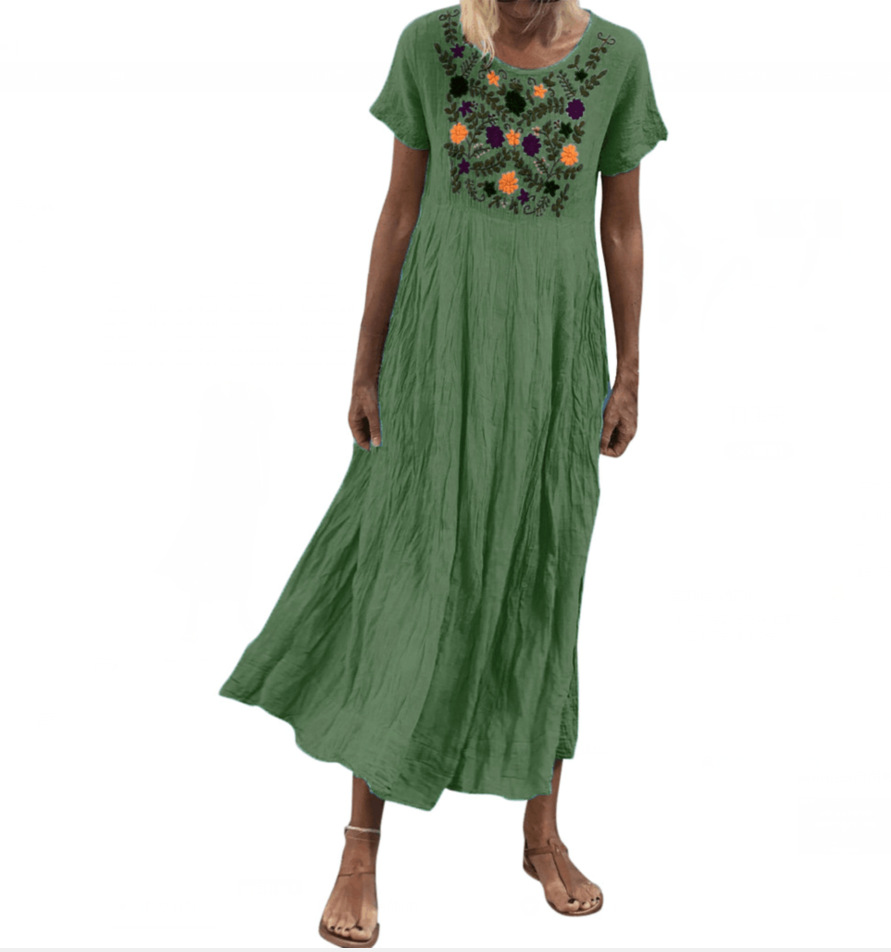 Women's boho long skirt sleeveless loose dress