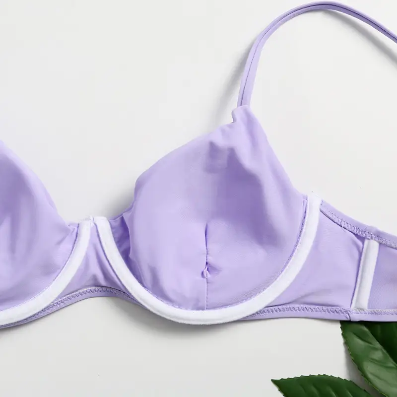Sexy gathered triangle female swimsuit