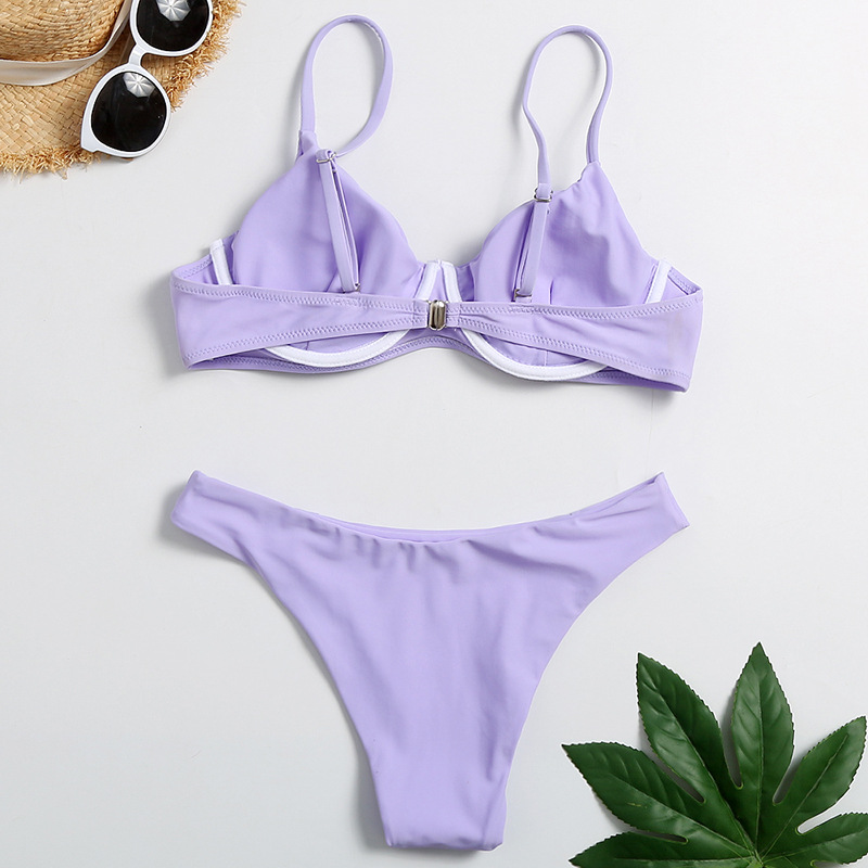 Sexy gathered triangle female swimsuit - Image 3