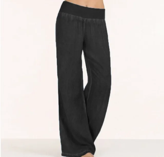 Oversized women's casual jeans wide leg pants Black - Shop at LoveMi