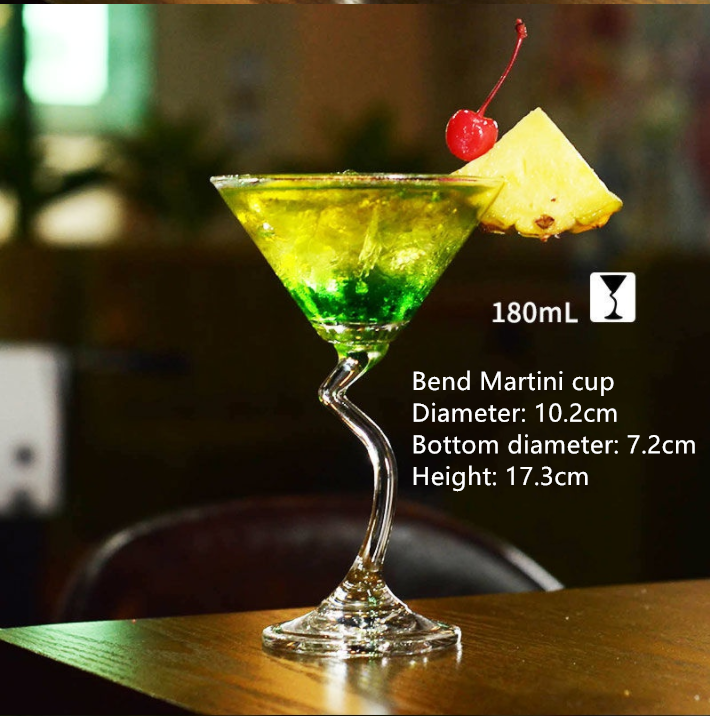 Glass cocktail glass Marguerite glass martini glass Bend Martini Cup - Shop at LoveMi