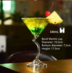 Glass cocktail glass Marguerite glass martini glass - Bend Martini Cup - View 1