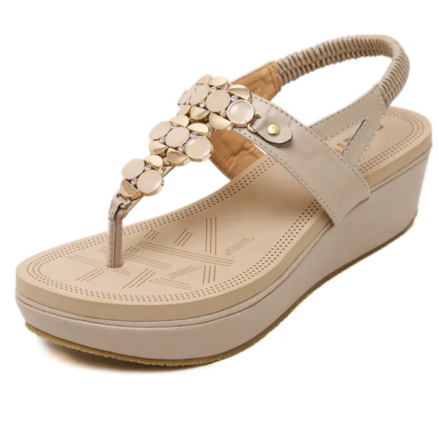 Metal buckle wedge latex oversized shoes White - Shop at LoveMi