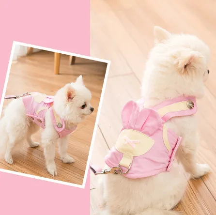 Cute Pet Dog Harness Leash Set Maca Pink - Shop at LoveMi
