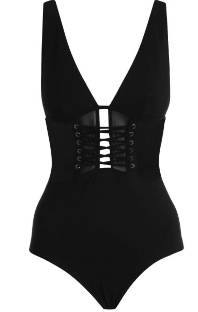 Deep V strap swimsuit
