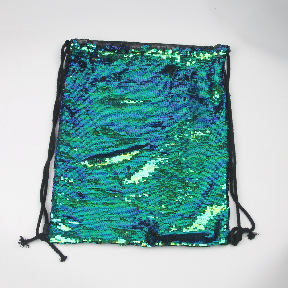 Mermaid sequin sports bag drawstring backpack