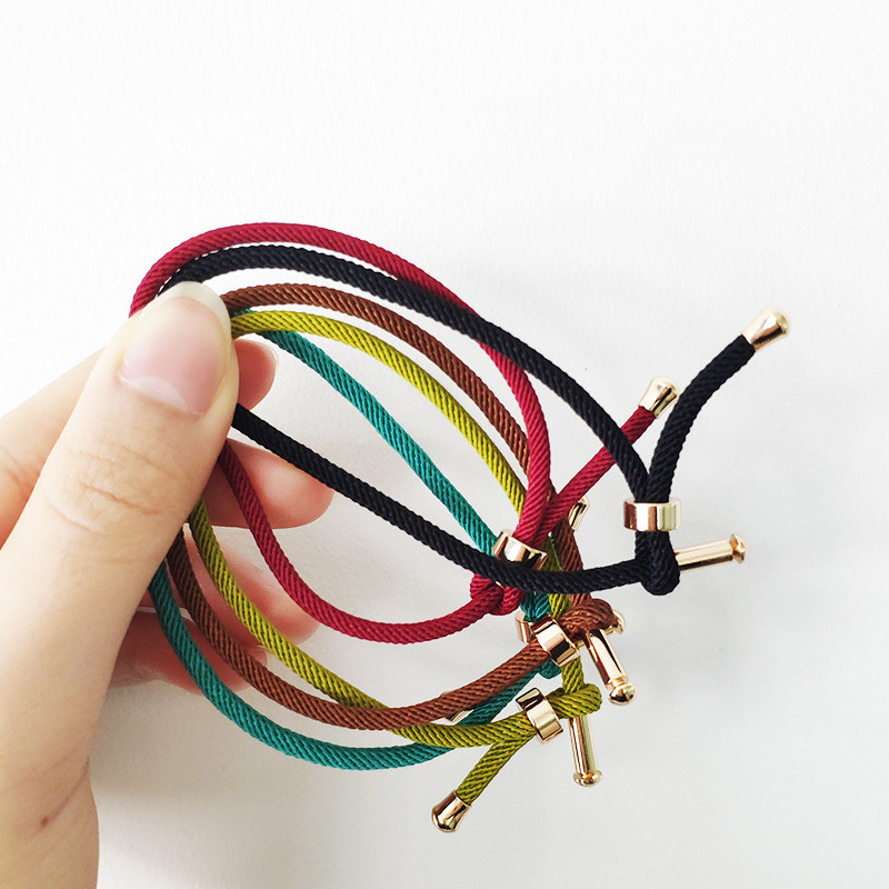 Simple contrasting wild cotton rope bracelet