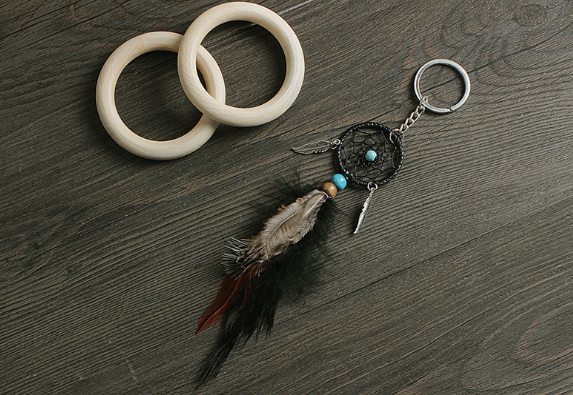 Ancient silver leaf handmade dream catcher