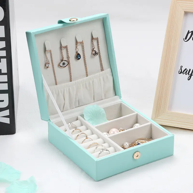 Single Layer Pu Simple Jewelry Storage Box