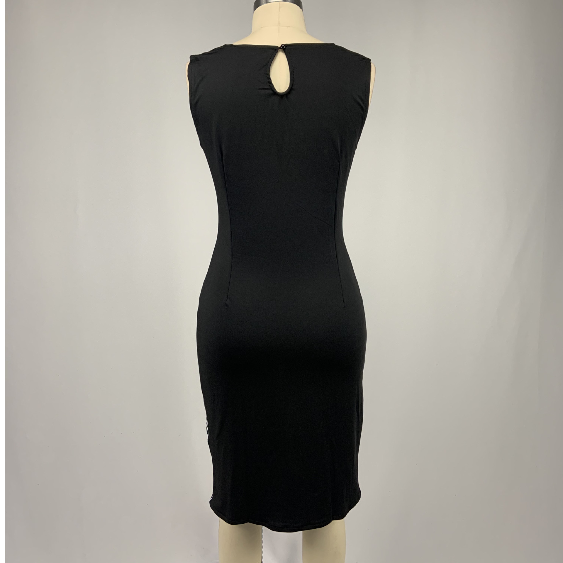 Round neck sleeveless printed dress