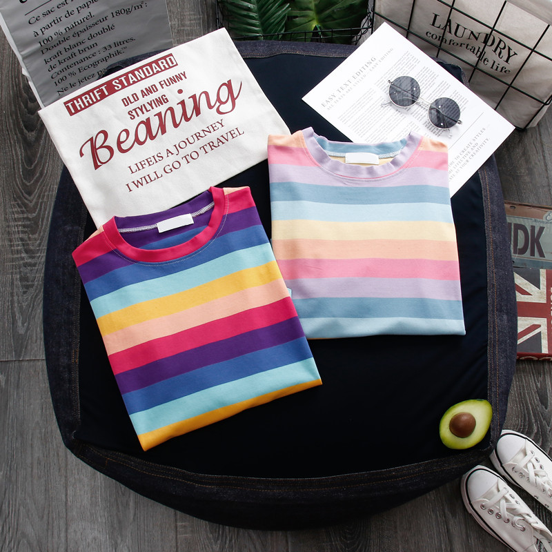 Rainbow stripe top