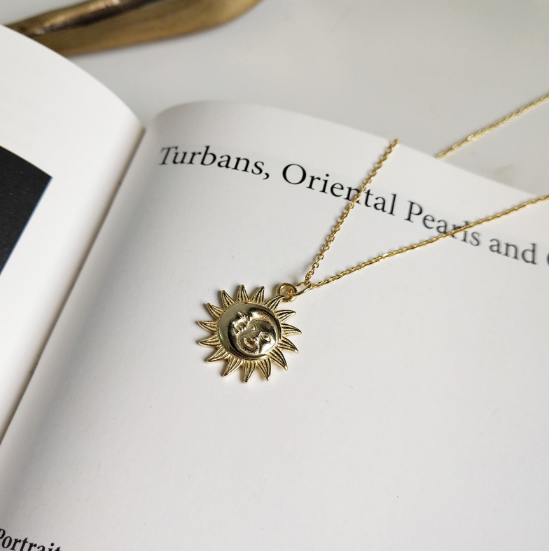 925 sterling silver necklace moon design gold necklace chain