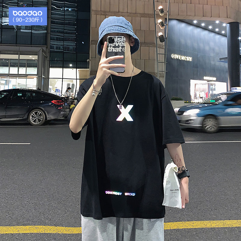 Summer men's letter print short sleeve