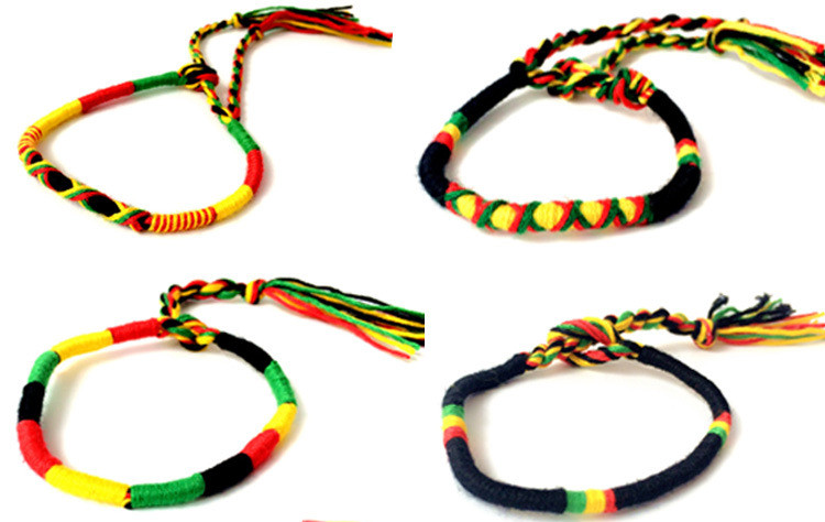 Punk ethnic style handmade cotton bracelet