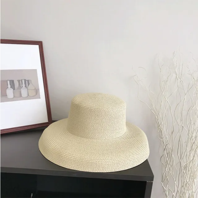 Big brim holiday beach straw hat Beige - Shop at LoveMi