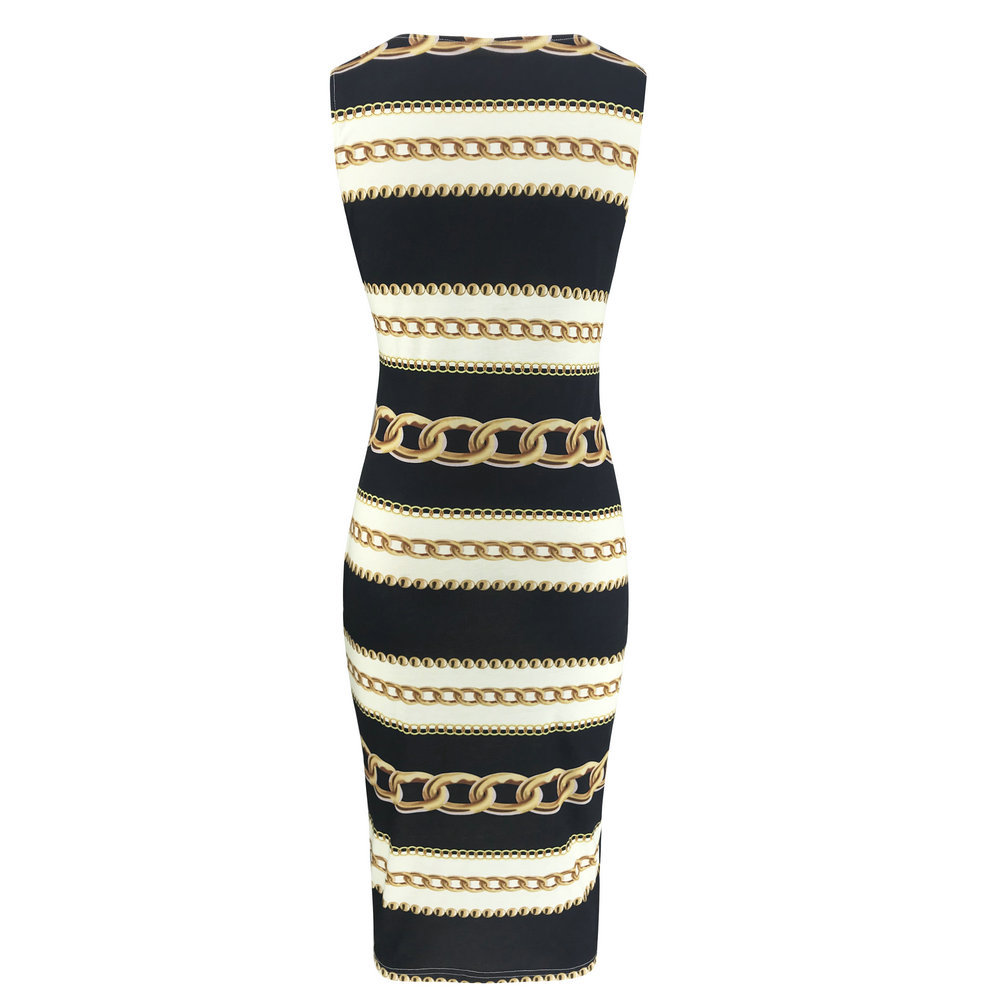 Printed waist bag hip dress