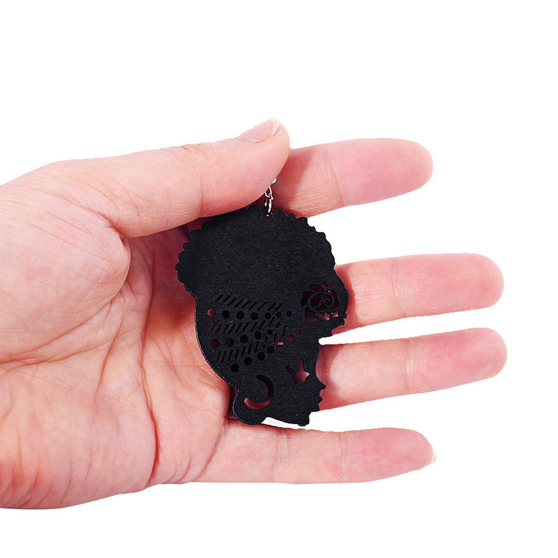 Creative fashion hollow wood earrings