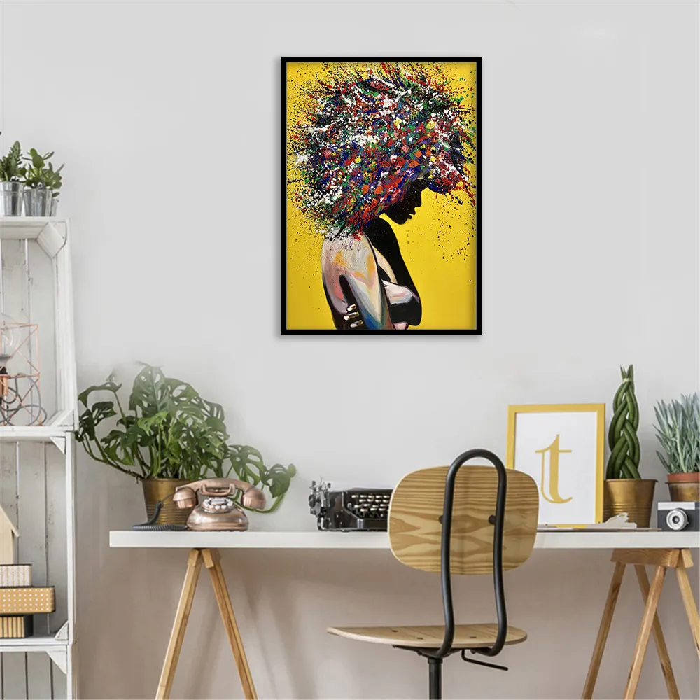 Girl portrait canvas print oil wall art poster – image 6