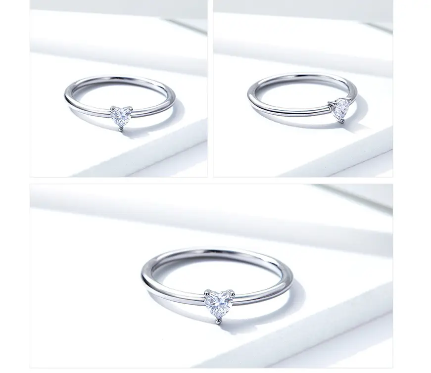 Platinum-plated simple fashion ring
