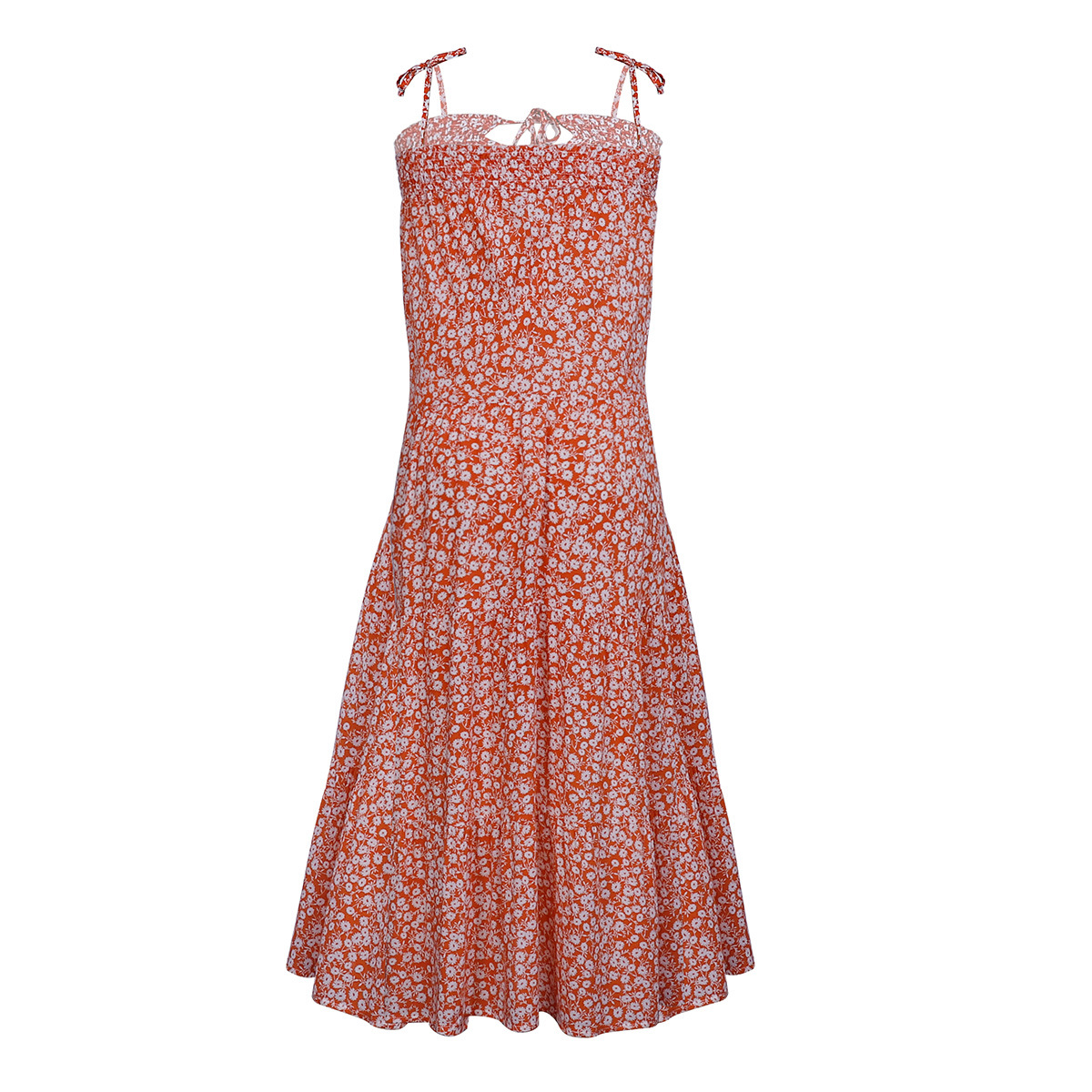 Floral dress with suspenders and straps