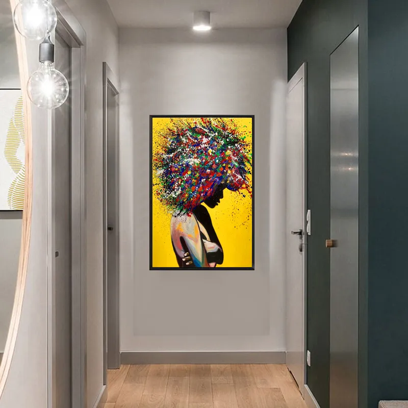 Girl portrait canvas print oil wall art poster – image 3