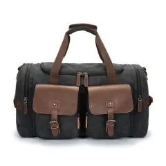 Canvas travel bag - Black - View 1