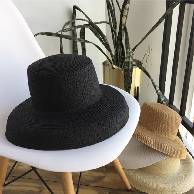 Big brim holiday beach straw hat Black - Shop at LoveMi
