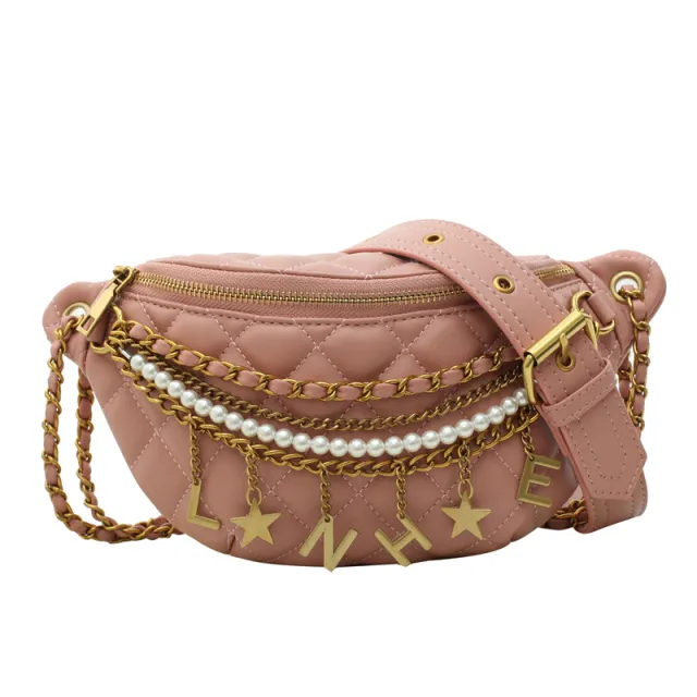 Pearl chain shoulder bag Pink - Shop at LoveMi
