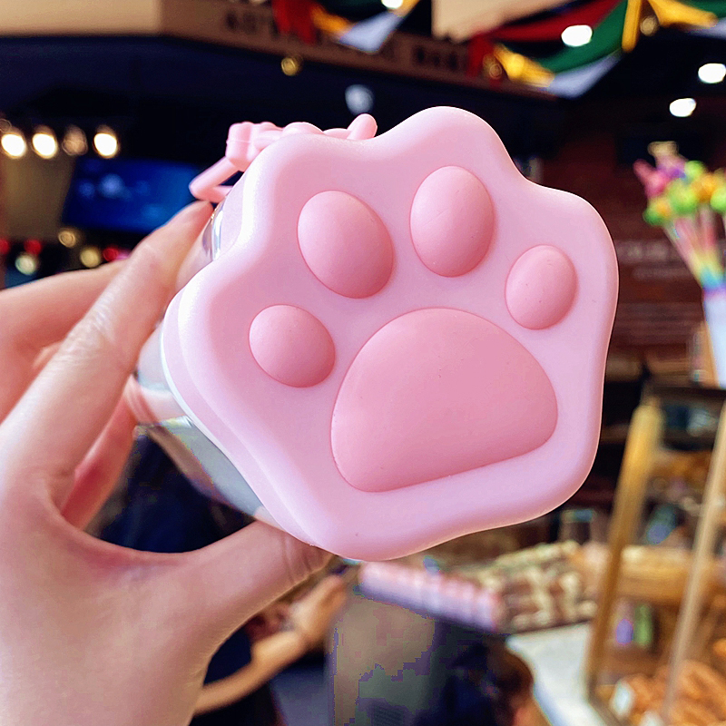 Cute cat paw plastic water cup